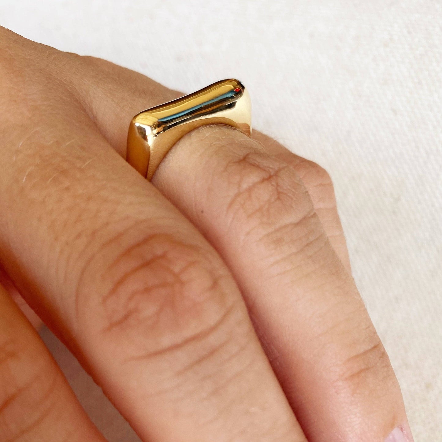 18k Gold Filled Bubble Flat Top Stackable Ring