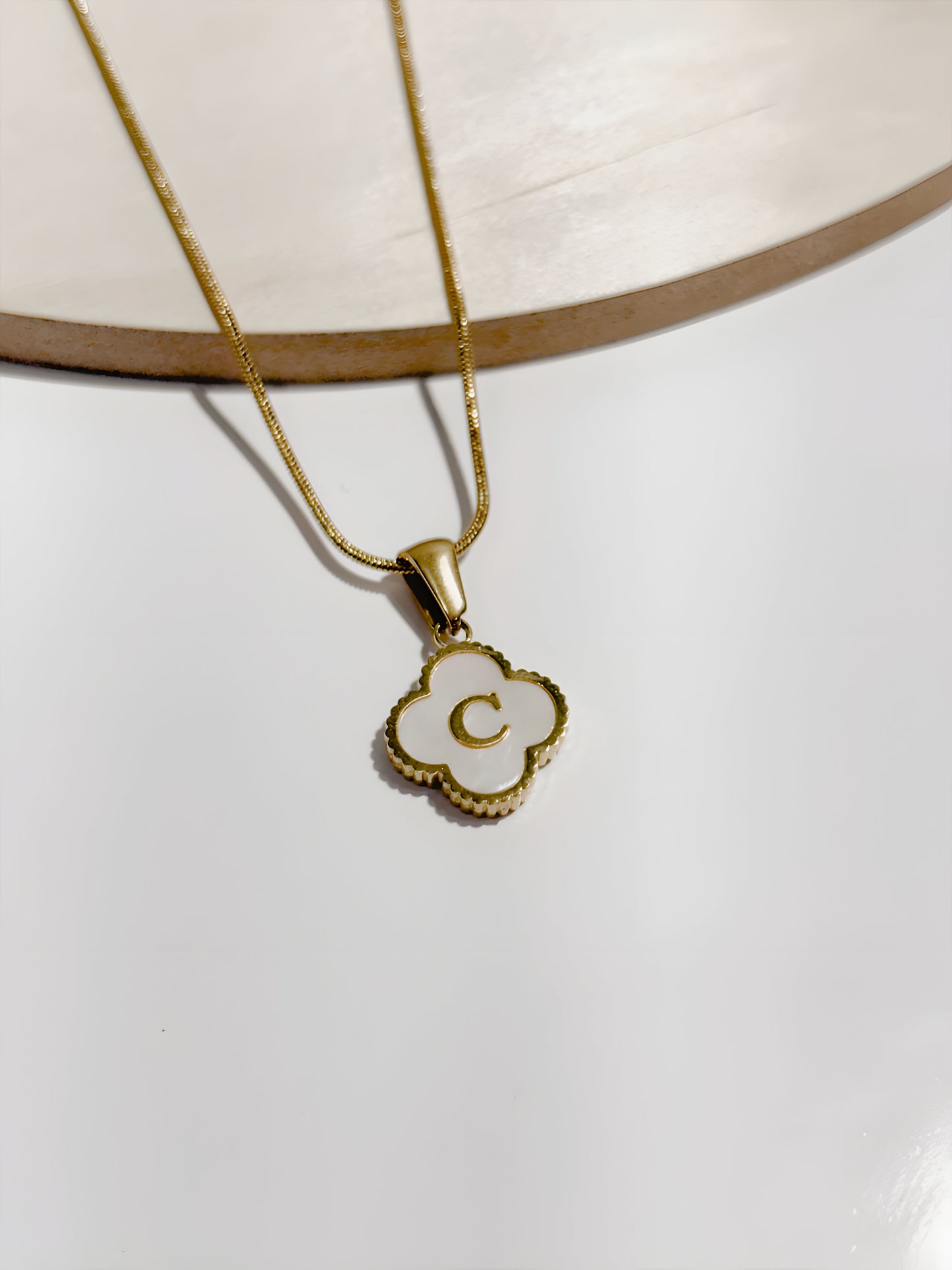 Clover Letter Necklace - Two sided