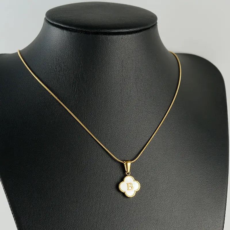 Clover Letter Necklace - Two sided