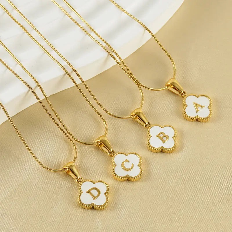 Clover Letter Necklace - Two sided