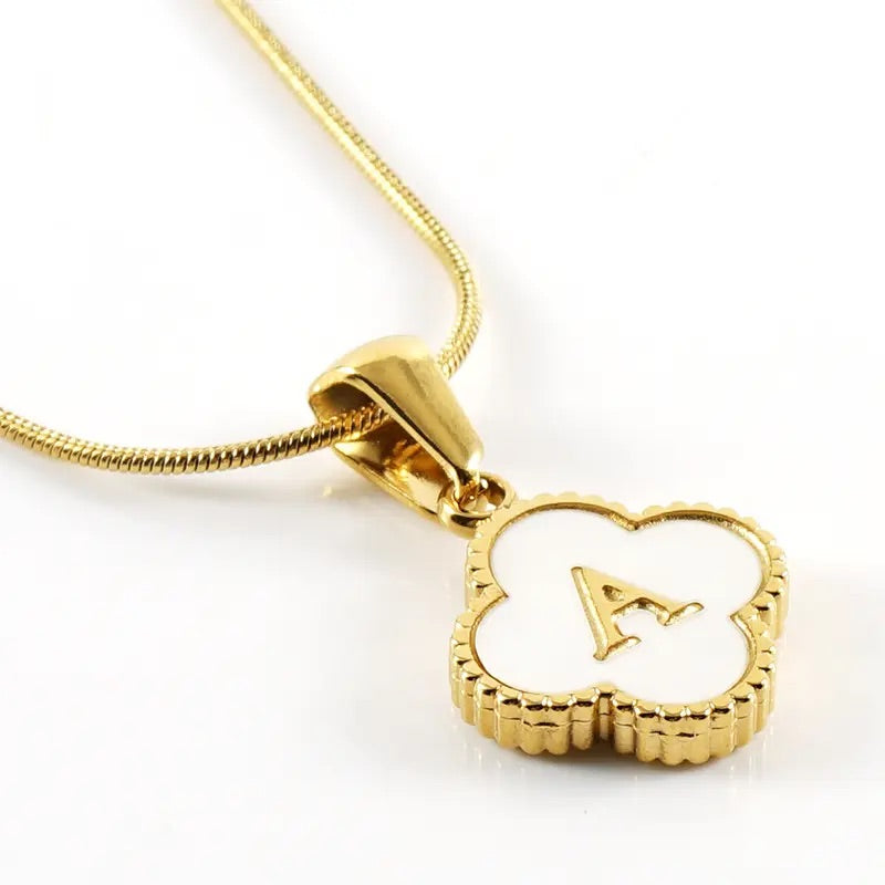 Clover Letter Necklace - Two sided