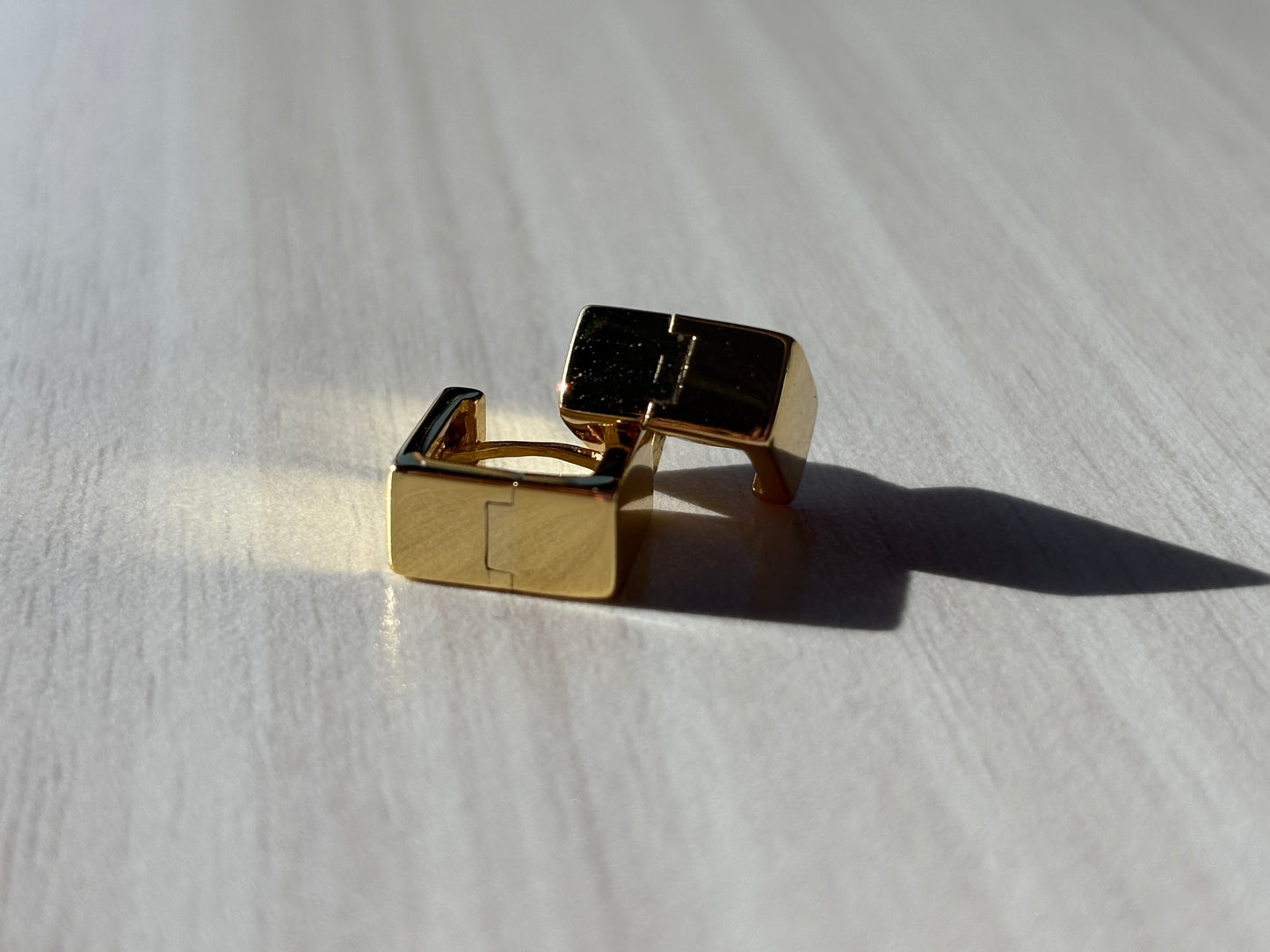 Wide Square Minimalist Huggie Earrings