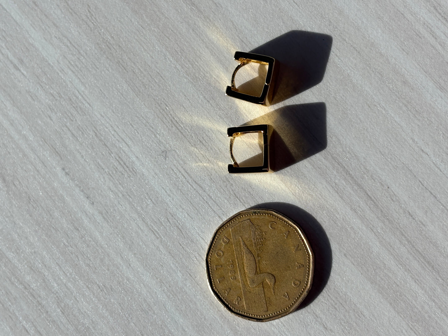 Wide Square Minimalist Huggie Earrings