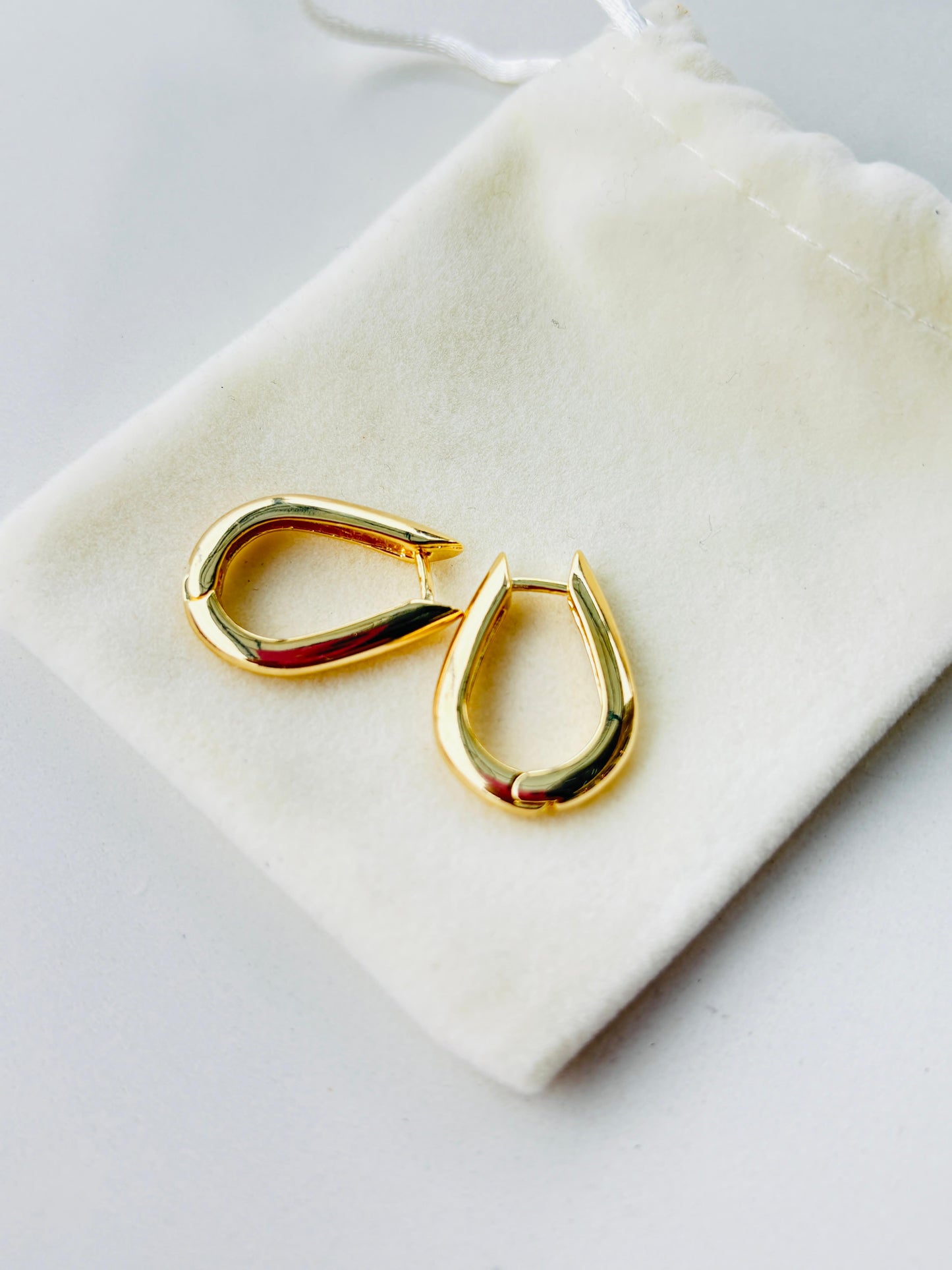 18k Gold Filled Large U Shaped Hoop Earrings