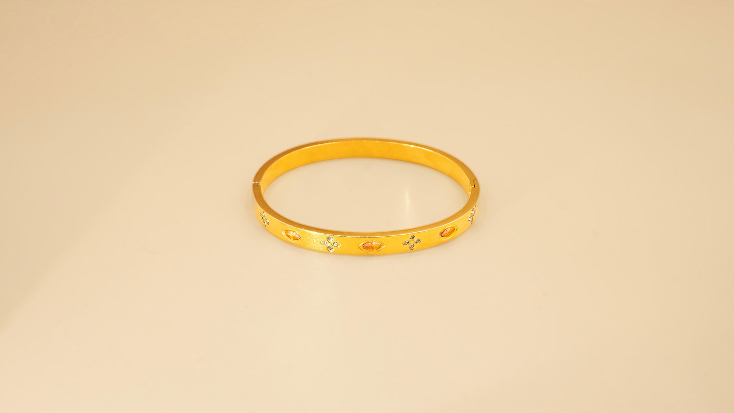 Regal Amber Blossom Bangle