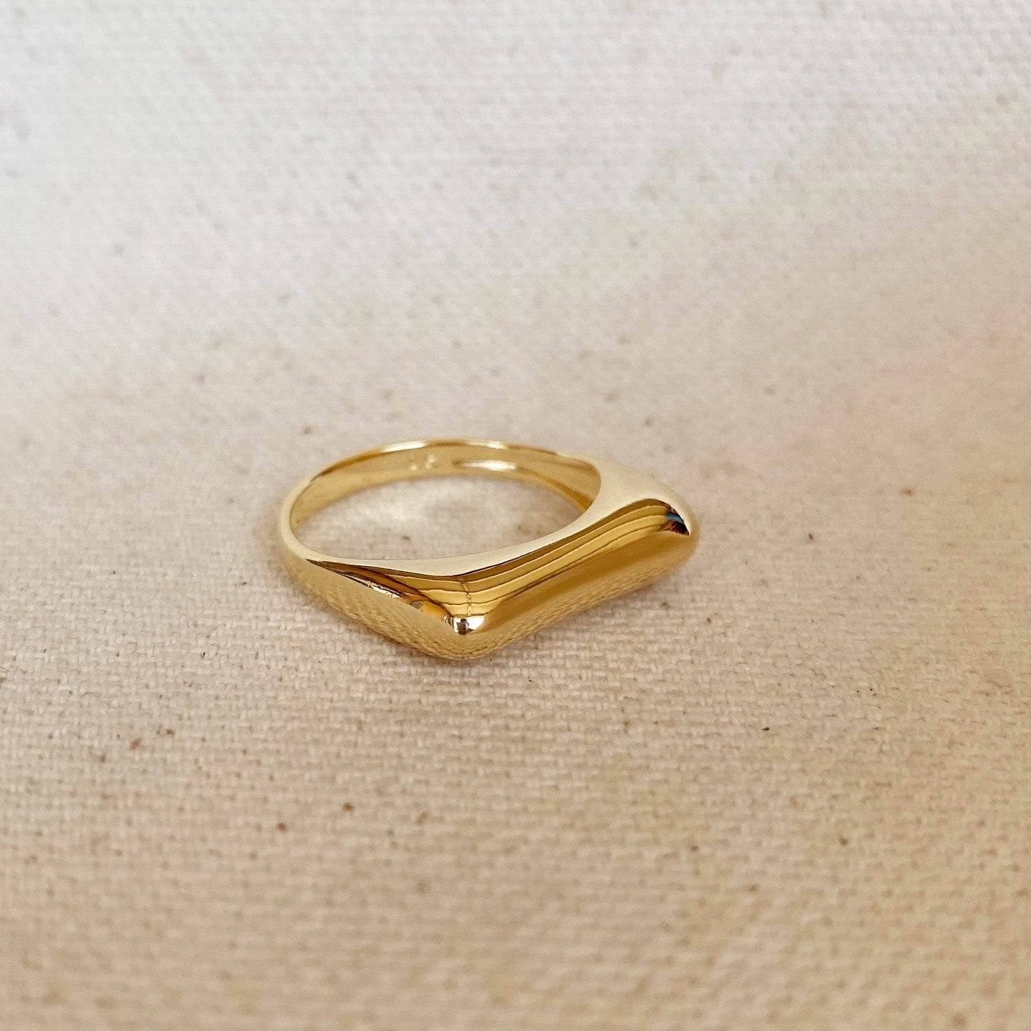 18k Gold Filled Bubble Flat Top Stackable Ring
