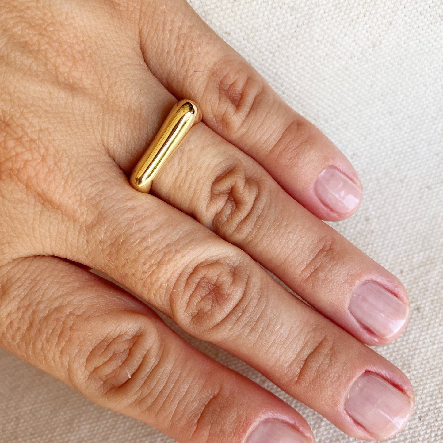 18k Gold Filled Bubble Flat Top Stackable Ring
