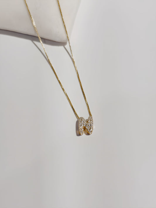 Small Bubble Letter Necklace