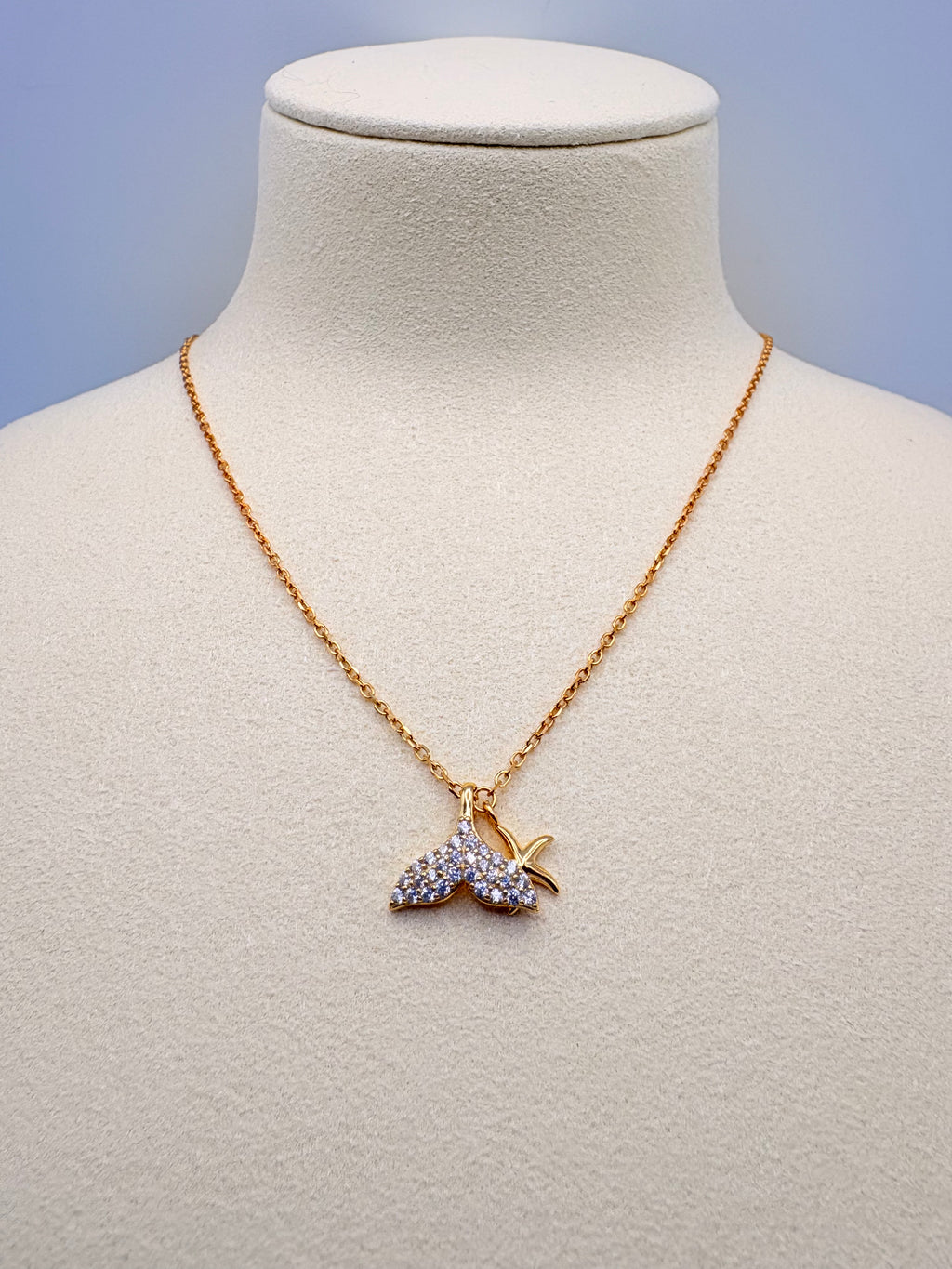 Sterling Silver Fish Tail Pendant Necklace