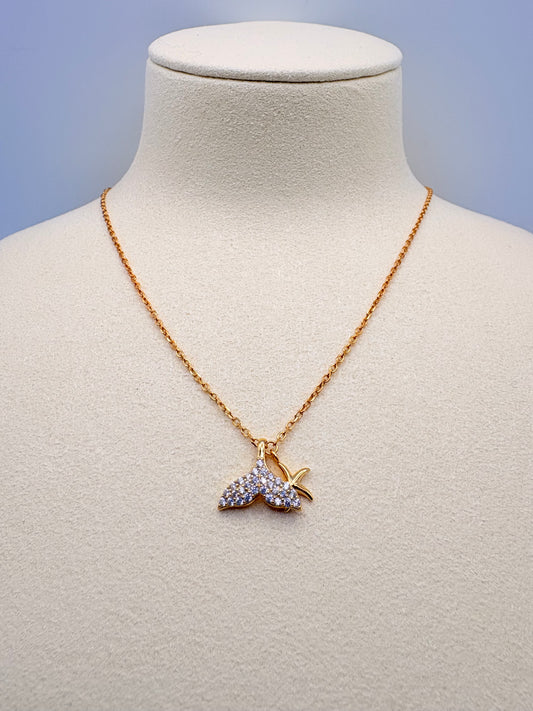 Sterling Silver Fish Tail Pendant Necklace