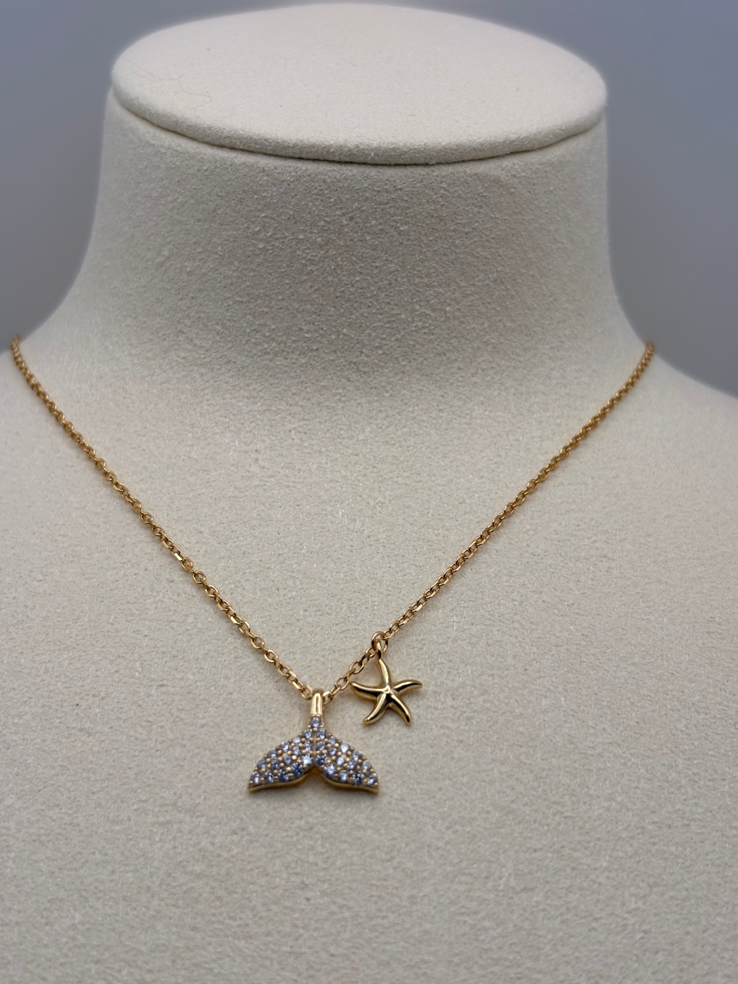 Sterling Silver Fish Tail Pendant Necklace