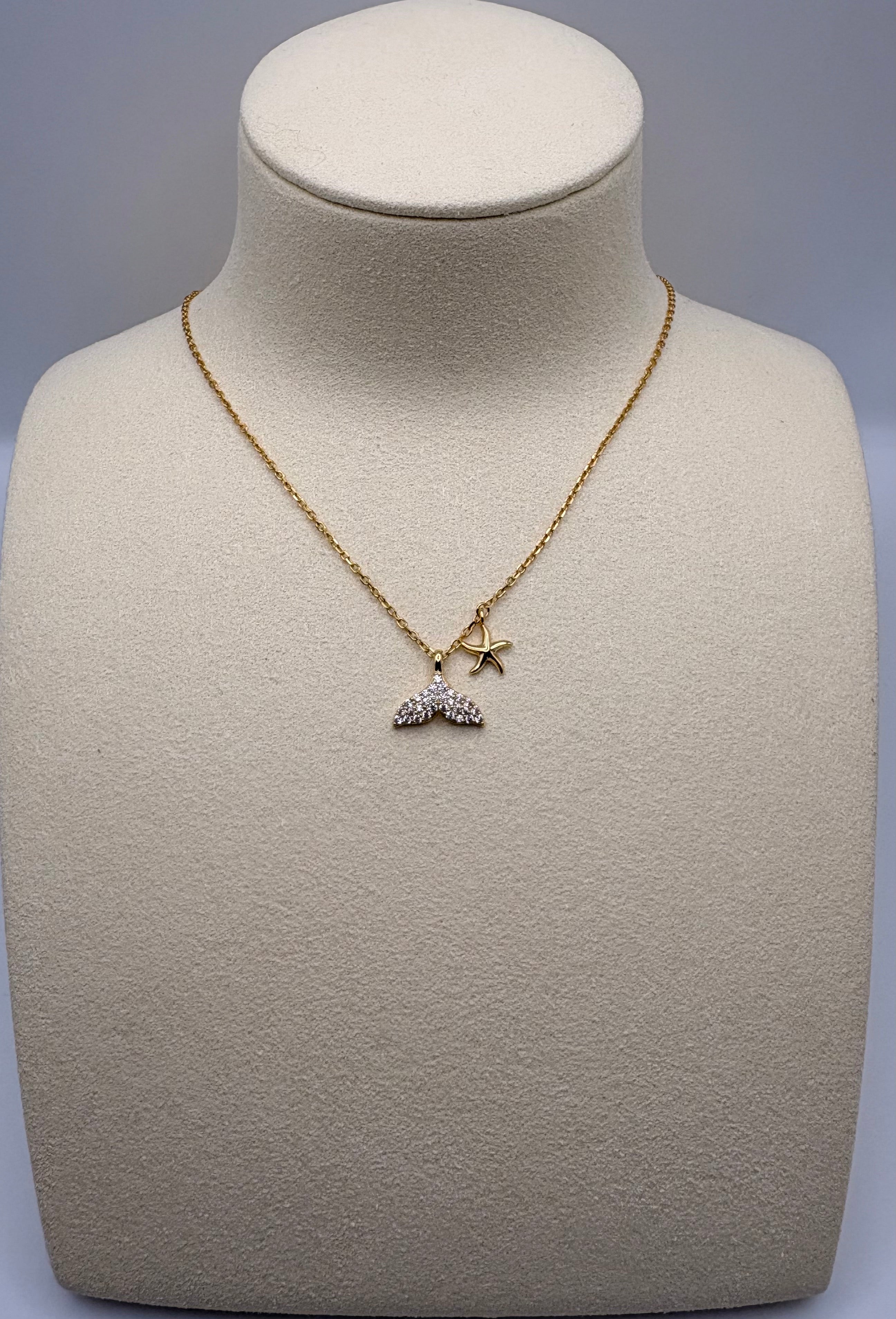 Sterling Silver Fish Tail Pendant Necklace