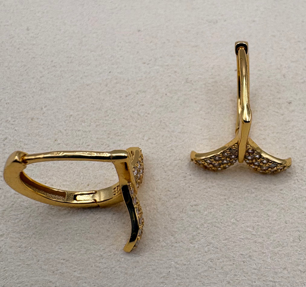 Sterling Silver Fish Tail Earring
