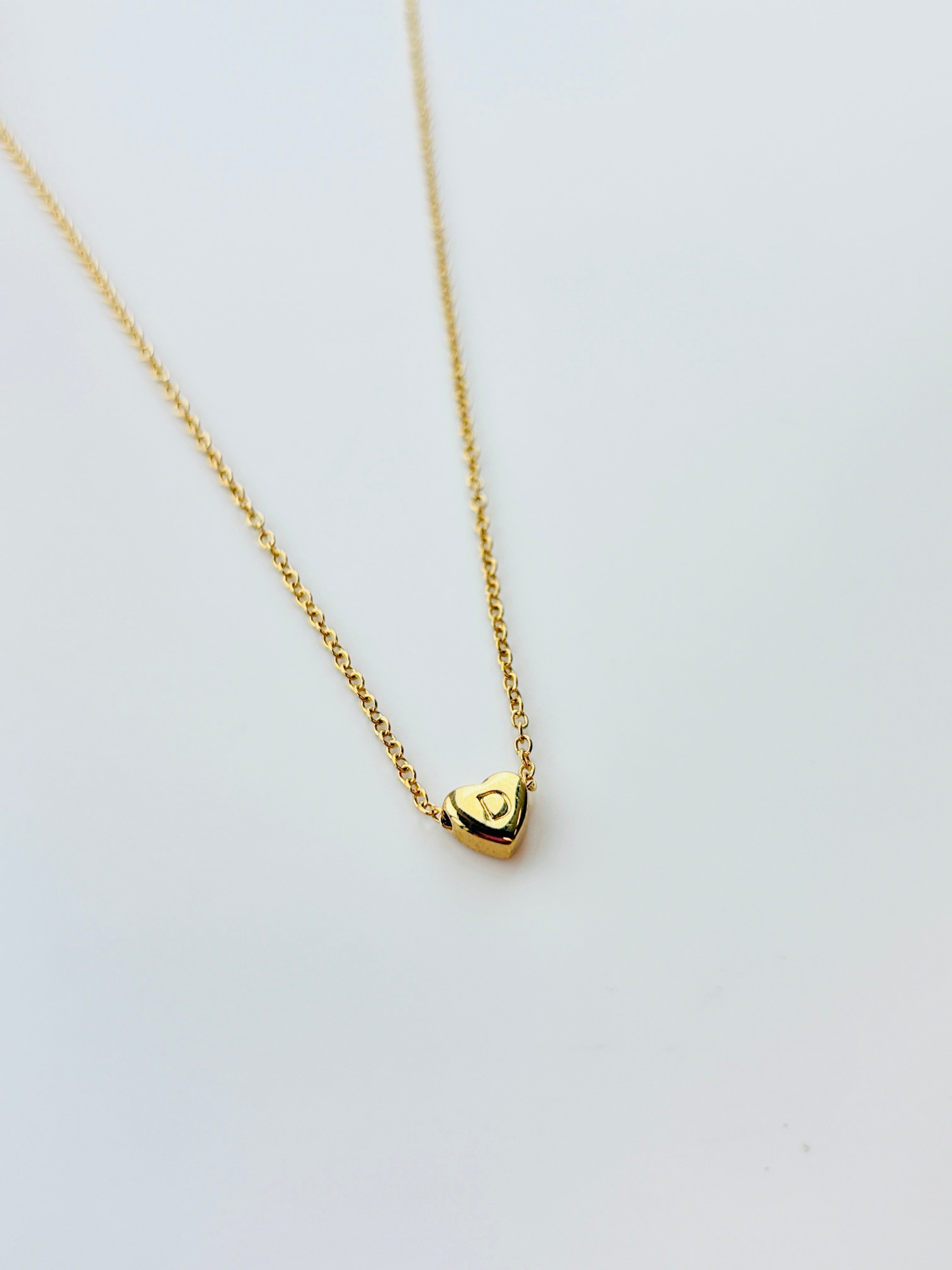 Dainty Heart Letter Necklace