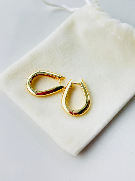 18k Gold Filled Large U Shaped Hoop Earrings