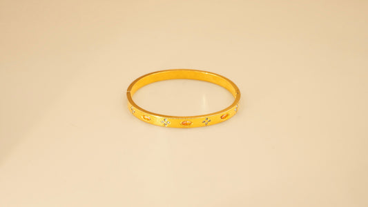 Regal Amber Blossom Bangle