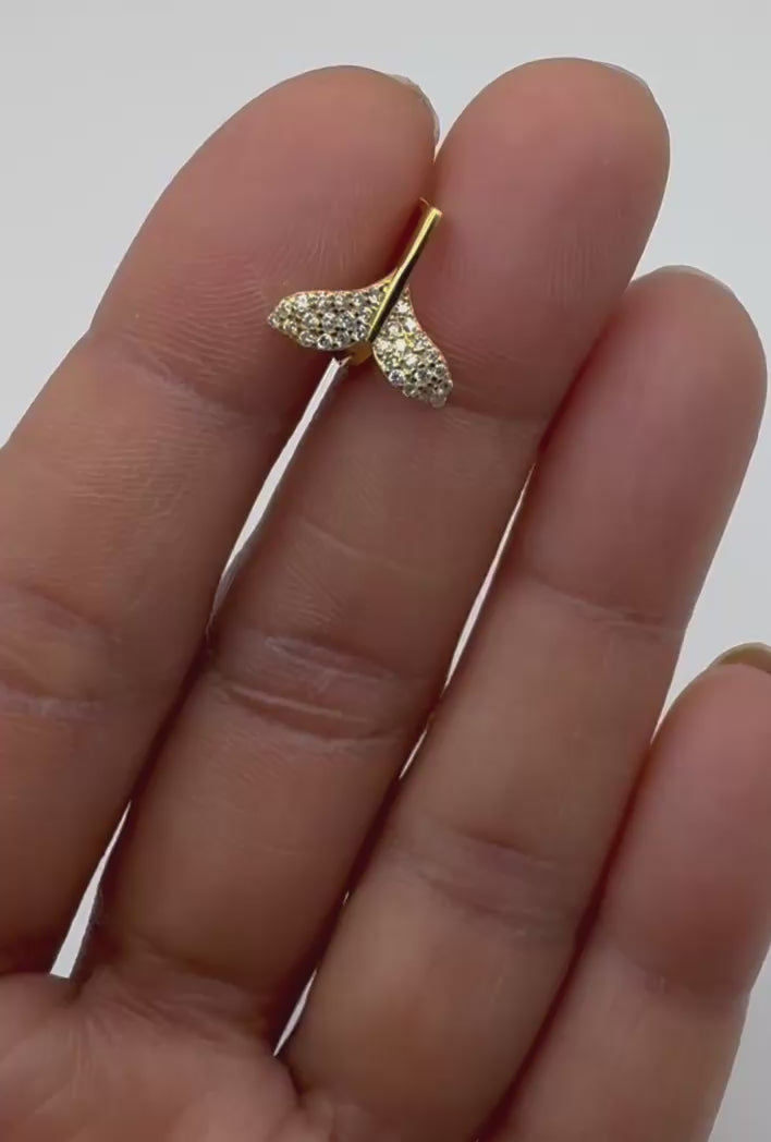 Sterling Silver Fish Tail Earring